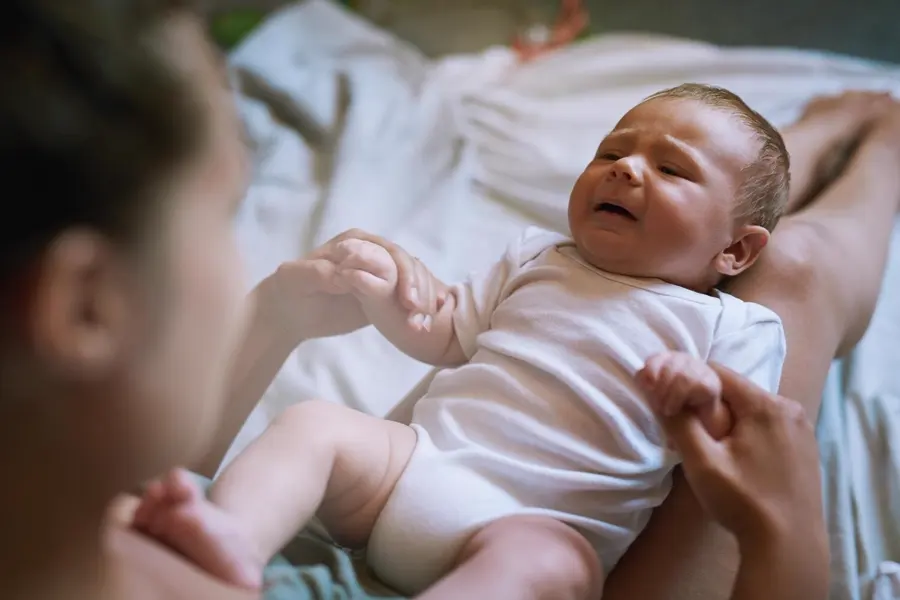 Crying Boy Mom With Baby Bedroom Bonding With Child House Love Care Woman Home Wake Up Person With Newborn Wellness Ready Motherhood Bed Morning Weekend 590464 441221
